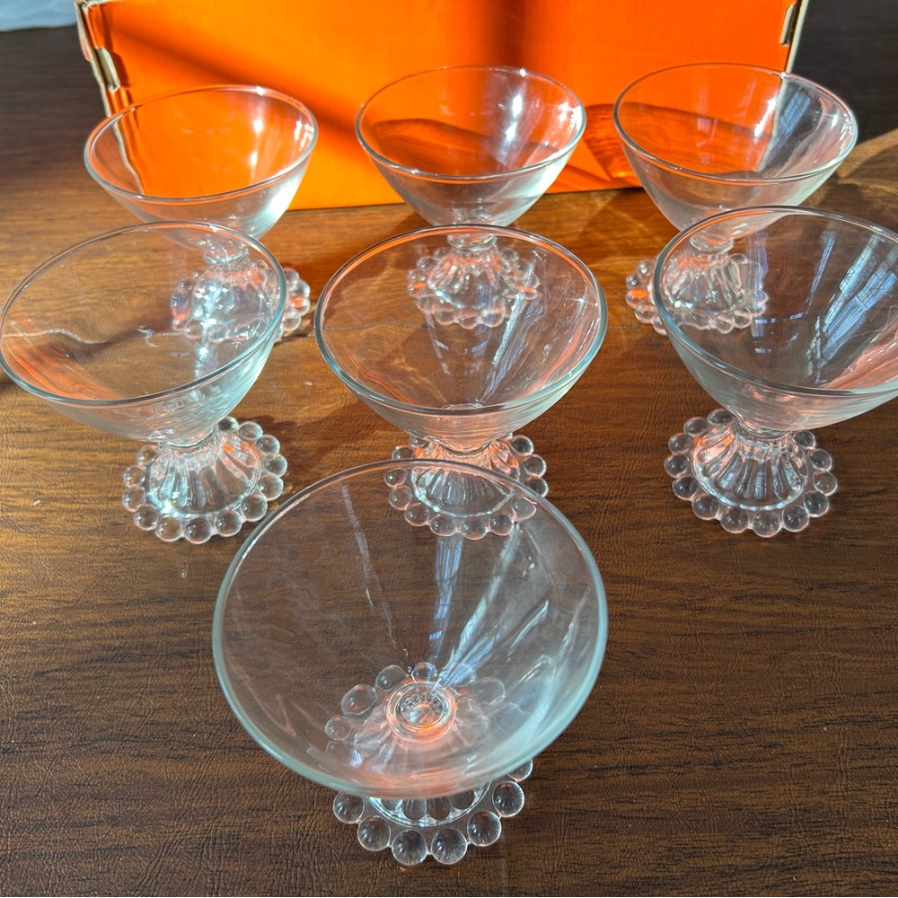 Vintage Anchor Berick Boopie Bubble Footed Glass